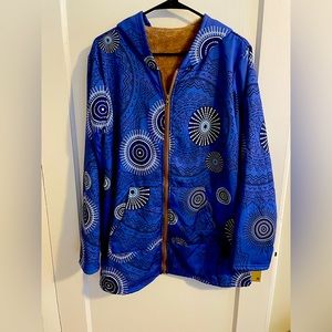 Blue and White Zip Up